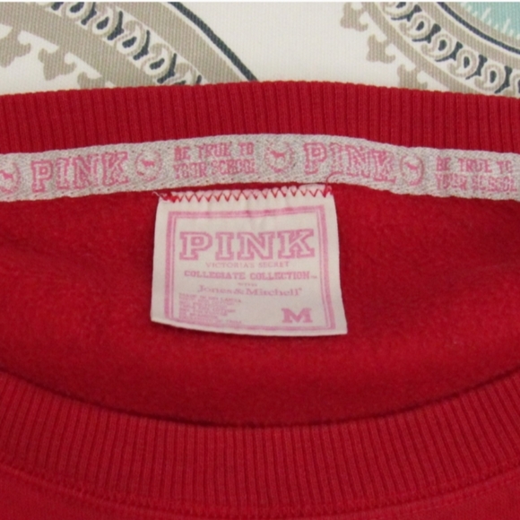 PINK Wisconsin Badger Distressed Sweatshirt M - Picture 4 of 6